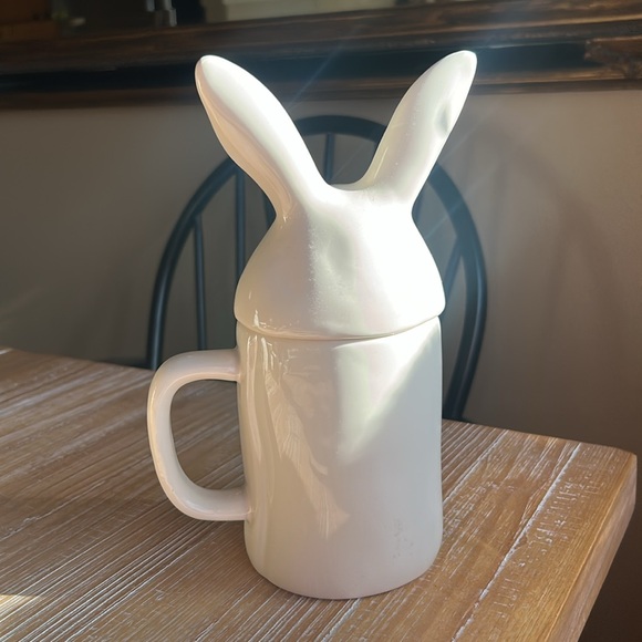 Rae Dunn "Hunny Bunny" Ceramic Mug  Removable Bunny Ear Lid/Topper. - Picture 7 of 13